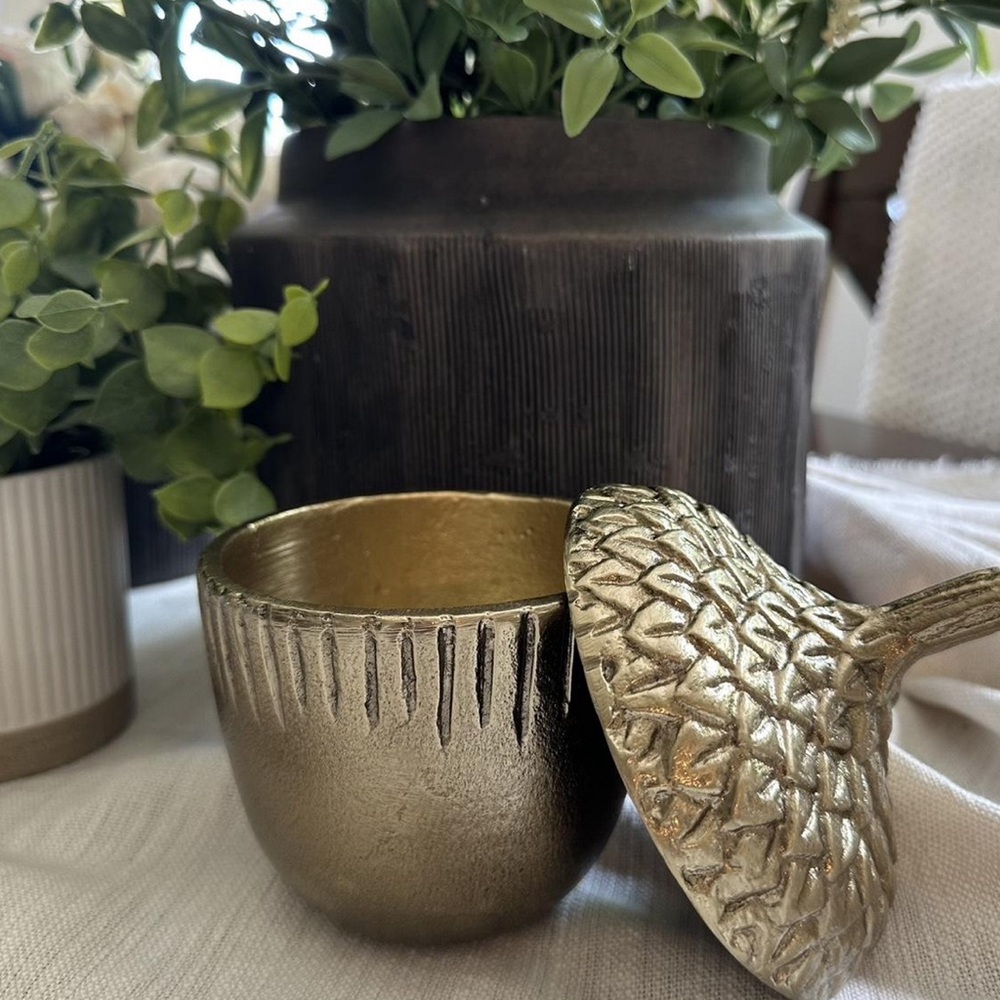 STUDIO MCGEE “BRASS” ACORN LIDDED CANISTER- SOLD OUT ONLINE